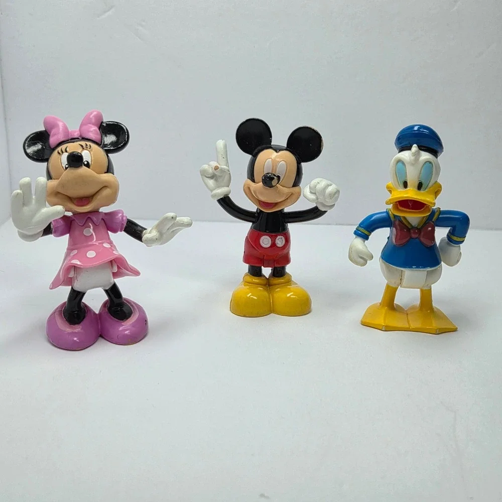 Disney Mickey Minnie Mouse Donald Duck Set 3 Inch PVC Toy Lot Bendable
